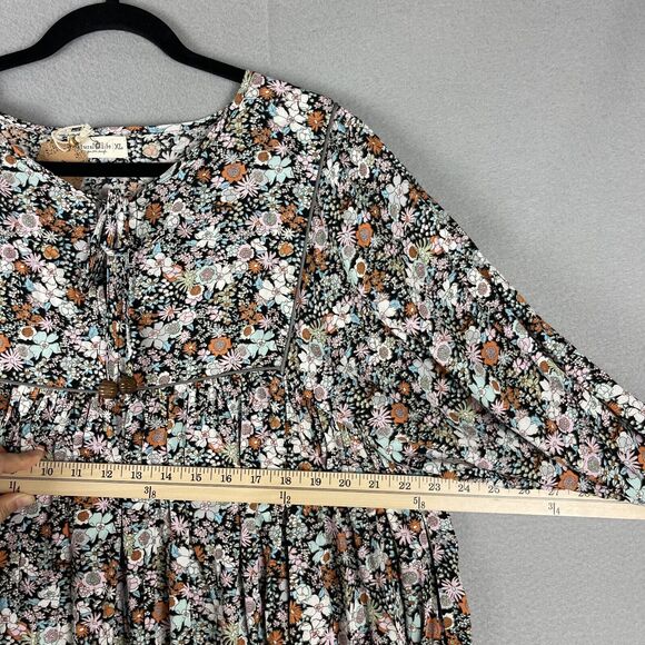 Natural Life Floral Dress Womens XL Pleated Boho Peasant Cottagecore Fairy NWT - Picture 8 of 14